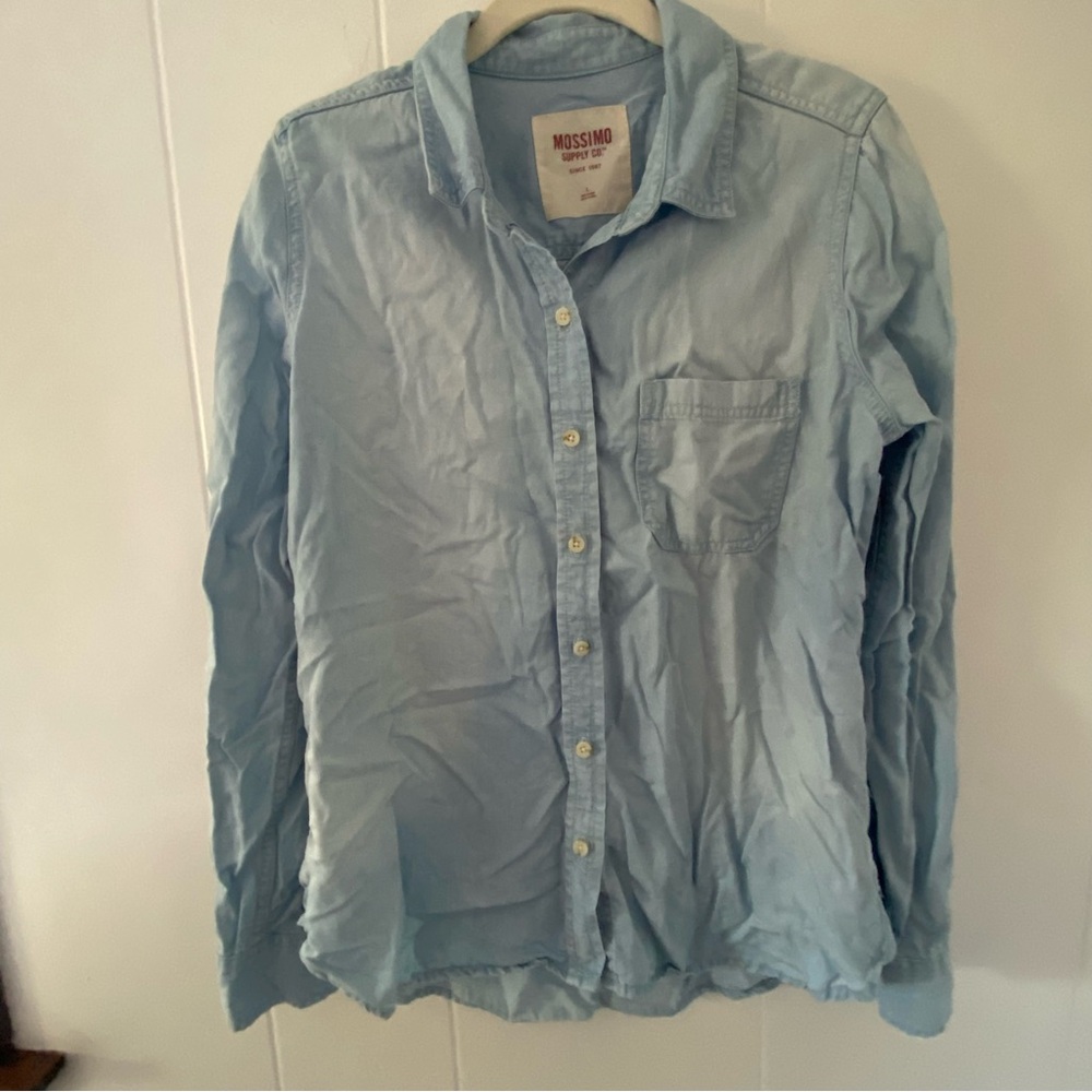 Mossimo Chambray Button Down Shirt, Size - Large